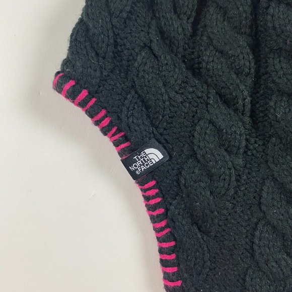 The North Face Girls Beanie Hat Cap Toque Trapper Hat Tassels Pom Pom Ear Flaps - Picture 3 of 6